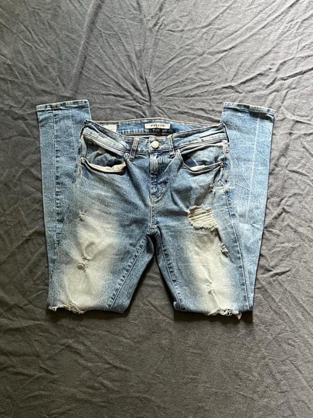 PacSun men’s blue distressed stacked skinny jeans